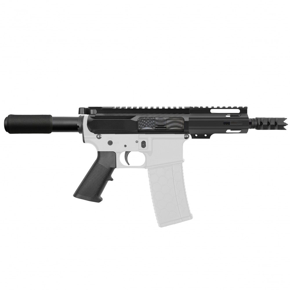 AR-15 5.56 NATO 5'' PISTOL KIT - SIDE CUT BILLET UPPER WITH 4'' HANDGUARD (OPTION AVAILABLE) AR-15 5.56 NATO 5'' PISTOL KIT - SIDE CUT BILLET UPPER WITH 4'' HANDGUARD (OPTION AVAILABLE)